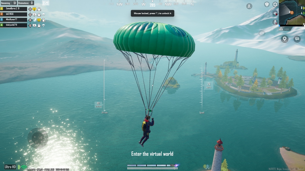4K UHD high-altitude parachute descent